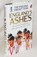 The Ashes 2009. 'England's Ashes. The exclusive and official story of the npower Ashes series 2009'. Peter Hayter. Published by the England Cricket Team, London 2005. Boldly signed to the half title page by fifteen of the sixteen members of the England te