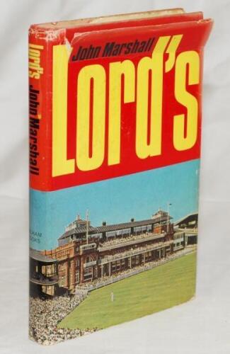 'Lord's'. John Marshall. London 1969. Signed in ink to reverse of frontispiece by thirteen members of the Middlesex team, the signatures collected at Canterbury 1970. Signatures include Parfitt (Captain), Pearman, Murray, Titmus, Price, Brearley, Jones, R