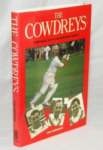 'The Cowdreys. Portrait of a Cricketing Family'. Ivo Tennant. London 1990. Signed to the title page by the author, Colin, Chris, Graham Cowdrey and one other, possibly Jeremy Cowdrey. Good dustwrapper. G/VG - cricket