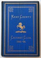 Kent County Cricket Club Annual 1885-1886. Hardback 'blue book'. Original decorative boards. Gilt titles and to all page edges with gilt Kent emblem to centre. Printed by Cross & Jackman, 'The Canterbury Press' 1886. Minor age toning/darkening to board ed