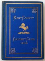 Kent County Cricket Club Annual 1900. Hardback 'blue book'. Original decorative boards. Gilt titles and to all page edges with gilt Kent emblem to centre. Printed by Cross & Jackman, 'The Canterbury Press' 1900. Minor age toning/darkening to board edges a