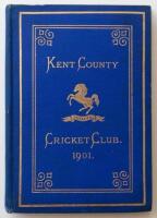 Kent County Cricket Club Annual 1901. Hardback 'blue book'. Original decorative boards. Gilt titles and to all page edges with gilt Kent emblem to centre. Printed by Cross & Jackman, 'The Canterbury Press' 1901. Minor age toning/darkening to board edges a