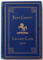 Kent County Cricket Club Annual 1902. Hardback 'blue book'. Original decorative boards. Gilt titles and to all page edges with gilt Kent emblem to centre. Printed by the Kentish Express (Igglesdon & Co) of Ashford 1902. Minor age toning/darkening to board