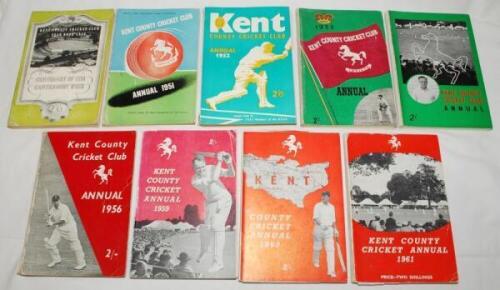 Kent C.C.C. yearbooks and annuals 1948-2015. Official Kent yearbook for 1948 and a run of official annuals for 1951-1953, 1954, 1956, 1959-1966, 1968, 1971, 1977, 1979-1984 and 2016. Some wear to the early annuals, otherwise in good condition. Qty 24 - cr
