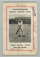 Gloucestershire C.C.C. Complete run of Year Books for seasons 1947-2019. The 1950 issue signed in ink to the front cover by ten Gloucestershire players. Signatures are B.O. Allen, T.W.J. Goddard, L.M. Cranfield, G.E.E. Lambert, C. Cook, J.F. Crapp, J.K.R.
