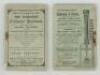 'The Yorkshire Cricketers' Handbook' 1894. Nice small booklet comprising 'Match Fixtures of the Principal Clubs in Yorkshire, the Counties &c, Synopsis of Yorkshire Cricket, County Players' Averages, Laws of the Game &c'. Includes fold out portraits of th