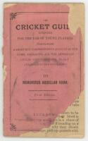 'The Cricket Guide'. Mohummud Abdullah Khan. Lucknow, Royal Printing Press 1891. First and only edition. 'Intended for the use of young players, containing a short but comprehensive account of the game, embracing all the important rules and directions nic