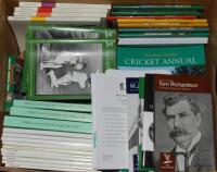 Statistical books, brochures, magazines, dealer catalogues etc. Box comprising a good selection of modern titles including Association of Cricket Statistician publications (Qty 7), 'The Cricket Statistician' 2010-2019, issue nos. 152, 155-186, dealer cata