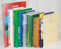 Sussex cricket. Nine titles including six hardbacks, each signed by the author unless stated, one limited edition. Hardback titles, all with good dustwrappers with one exception are 'My Cricketing Reminiscences', Maurice Tate, London 1934. 'Parsons Pitch'