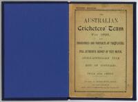 'The Australian Cricketers' Team for 1896 with biographies and portraits of the players...'. Published by George Howe, London 1896, second edition. Original paper wrappers, tipped in to modern blue cloth. Padwick 4981, although this second edition not rec