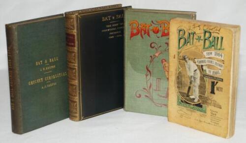 'Bat v Ball. The Book of Individual Cricket Records, &c. 1864-1900'. Compiled by J.H. Lester. Boots Wholesale Printing and Stationery Department, Nottingham and London 1900. Four different editions of the title including the scarce 'Edition de luxe'. Edit