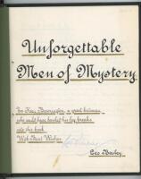 'Unforgettable Men of Mystery: The Slow Men'. Les Bailey 1976. 46pp book of verse hand written in black copperplate with gold highlighting, copied from the author's own copy, the original having been presented to the Duke of Edinburgh. This is a presentat