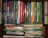 Signed softback cricket books 1970s-2010s. Box comprising forty two softback titles, a good number biographies, each title signed by the player and/ or author with the odd additional contributor. Subjects include Sid Barnes, David Boon, Shane & Brett Lee,