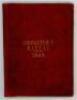 'The Cricketer's Manual for 1849 containing a brief review of the rise and progress of cricket, and the laws... by "Bat" [Charles Box]'. Baily Brothers, London 1849 (only issue). 48 numbered pages. Original red limp cloth covers with gilt title to front a