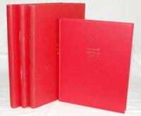 'The Cricket Statistician'. Complete run of Volumes 1-20, June 1973- December 1977 published by The Association of Cricket Statisticians. Original typescripts as issued, bound in four volumes in red cloth with gilt titles to covers and spine. The first is