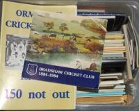 Lancashire cricket. Box comprising a good selection of over fifty modern booklets and brochures relating to Lancashire County, League and Club histories, including the odd signed limited edition. Clubs featured include The Northern Club, East Lancashire C