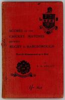 'Scores of the Cricket Matches between Rugby & Marlborough', E.S. Andrew, London 1904. Decorative red cloth. Age toning to covers and fading to spine, minor foxing to early pages, otherwise in good condition - cricket