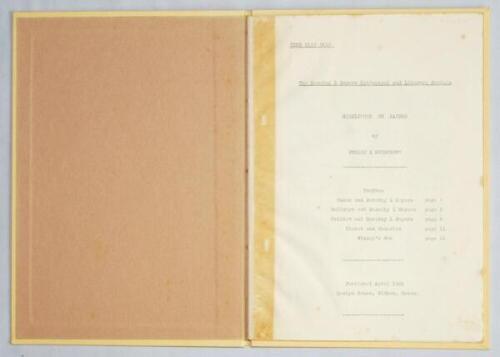 'Sidelights on Sayers'. Philip L. Scowcroft, Witham 1981. 21pp original typescript of an article published by The Dorothy L. Sayers Historical and Literary Society including a three page section on 'Cricket and Dorothy L. Sayers', in which he describes th