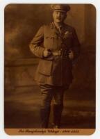 Kumar Shri Ranjitsinhji, Sussex & England 1893-1920. Rarely seen real photograph postcard of Ranjitsinhji in military attire wearing cap. Title to lower border 'Sri Ranjitsinhji Vibhaji 1906-1933'. Postcard by 'The Roary Photo Co'. 3.5"x5". Sold with four