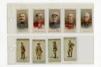 Military cigarette cards 1901-1917. Various incomplete series (one complete). Ogend's Tabs 'Leading Generals at the War' 1901, eighty three unnumbered cards (odd duplicates). W.D. & H.O. Wills 'Vanity Fair Series' 1902, four unnumbered cards of White, Che