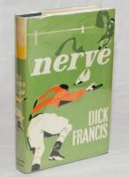 Horse Racing. Dick Francis. 'Nerve'. London 1964. First edition, first impression of Dick Francis' second published novel. Original hardback with very good dustwrapper, signed in ink to the title page by the author. Very good condition. Rare