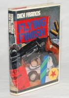 Horse Racing. Dick Francis. 'Flying Finish'. London 1966. First edition, first impression of Dick Francis' fifth published novel. Original hardback with very good dustwrapper, signed in ink to the title page by the author. Very good condition. Rare