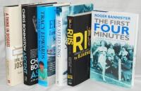 Sporting biographies. Four hardbacks with very good dustwrappers, each signed by the subject or author. Titles are 'The First Four Minutes', Roger Bannister 2004, 'Ascent', Chris Bonington 2017, 'Living Every Second, Tracey Edwards 2001, and 'My Speed Kin