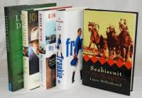 Horse racing autobiographies. Four hardback titles with very good dustwrappers, each signed by the author. Titles are 'Mince Pie for Starters', John Oaksey 2003, 'Frankie', Frankie Dettori 2004, 'Lester's Derby', Lester Piggott 2004, 'My Colourful Life. F