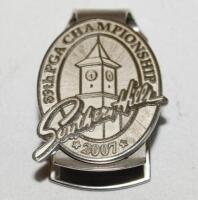 '19th PGA Championship'. Southern Hills 2007. Official money clip produced by Malcolm De Mille for the championships held in Tulsa, Oklahoma. VG