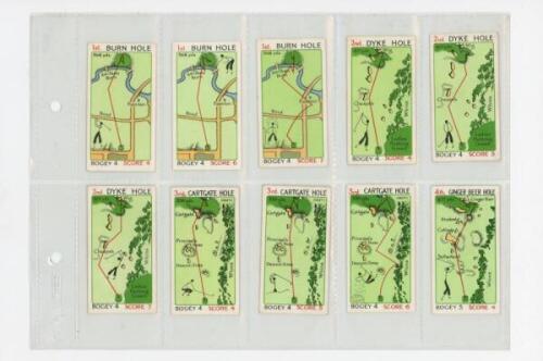 Cigarette cards. W.A. & A.C. Churchman. 'Can You Beat Bogey at St. Andrews?' 1934. Full set of fifty five cards including the rarer 'Holed in One' Joker card. No overprint to verso. Very good condition