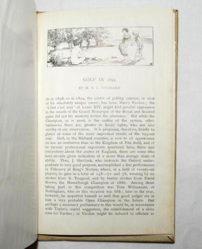 The Badminton Magazine. Two original magazine articles on golf, each taken from the magazine and bound in cream boards. Titles are 'Golf in 1899', H.S.C. Everard, and 'Masters of their Arts. II- Secondary Education in Golf', Horace G. Hutchinson. Slight a