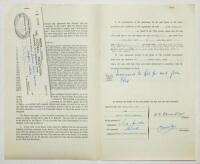 Charlton Athletic. Original official four page agreement/contract between Leonard Trevor Edwards and Jack Phillips, Secretary of Charlton Athletic to play for Charlton for the 1957/58 season. Signed by Edwards and Phillips in ink and dated 2nd May 1957 an