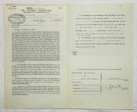 Charlton Athletic. Original official four page agreement/contract between Stuart Edward Leary and Jack Phillips, Secretary of Charlton Athletic to play for Charlton for the 1958/59 season. Signed by Leary and Phillips in ink and dated 17th June 1958 and w