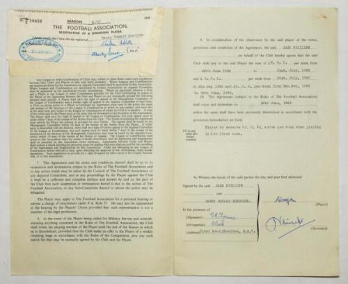 Charlton Athletic. Original official four page agreement/contract between Barry Ronald Cordjohn and Jack Phillips, Secretary of Charlton Athletic to play for Charlton for the 1960/61 season. Signed by Cordjohn and Phillips in ink and dated 20th June 1960 