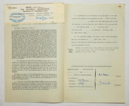 Charlton Athletic. Original official four page agreement/contract between Kenneth Charles Pearce and Jack Phillips, Secretary of Charlton Athletic to play for Charlton for the 1960/61 season. Signed by Pearce and Phillips in ink and dated 8th August 1960 