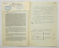 Charlton Athletic. Original official four page agreement/contract between Kenneth Charles Pearce and Jack Phillips, Secretary of Charlton Athletic to play for Charlton for the 1960/61 season. Signed by Pearce and Phillips in ink and dated 8th August 1960 