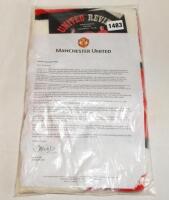 Manchester United. Commemorative pack given to every supporter who attended the Manchester United v Manchester City Derby played in February 2008 to mark the 50th Anniversary of the Munich Air Disaster. The pack comprises a red, white and black scarf, rep