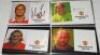 Manchester United F.C. Selection of sixteen official United colour 'half' club cards. Fourteen signed by the player featured. Signatures are Carroll, Silvestre, Butt, Chadwick, Brown, Bosnich, Fortune, van Nistelrooy, Schmeichel, Scholes. Bardsley, Blomqv - 4