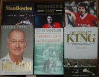 Signed football biographies. A good selection of thirty two signed biographies and autobiographies. Signatures include Trevor Francis, Stan Bowles, Johnny Hubbard, John Toshack, Jimmy Case, Ray Crawford, Peter Shilton, Charlie George, Dave Mackay, Alan Mu