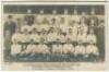 Tottenham Hotspur F.C. 1904/05. Rare early mono real photograph postcard of the team playing staff and officials, standing and seated in rows, with title 'Tottenham Hotspur Football Team' and players names to lower border. Postcard by Beagles & Co. No. 33