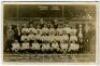 Tottenham Hotspur F.C. 1908/09. Rare early mono real photograph postcard of the team and officials, standing and seated in rows, with title and players names printed to lower and upper border. F.W. Jones of Tottenham. Postally unused. Some surface loss to