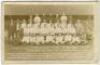 Tottenham Hotspur 1913/14. Early sepia real photograph postcard of the team and officials, standing and seated in rows, with title and players names printed to lower border. F.W. Jones, Tottenham. Postally unused. Rare. Some wear and slight rounding to c