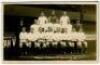 Tottenham Hotspur F.C. 1919/20. Early mono real photograph postcard of the team, the Manager, Peter McWilliam and the Chairman standing and seated in rows in front of the Main Stand, with title printed to lower border. Appears to be by Crawford of Edmonto