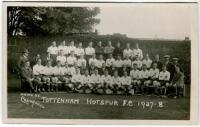 Tottenham Hotspur F.C. 1927/28. Mono real photograph postcard of the playing staff, officials and directors, standing and seated in rows, with title to lower border. W.J. Crawford of Edmonton. Postally unused. Very good condition. Rare - football
