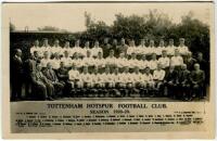 Tottenham Hotspur F.C. 1928/29. Mono real photograph postcard of the playing staff, officials and directors, standing and seated in rows, with title and players names to lower border. W.J. Crawford of Edmonton. Postally unused. Good/very good condition - 