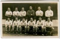 Tottenham Hotspur F.C. 1946. Mono real photograph plainback postcard of the team, standing and seated in rows. Publisher unknown. Good/very good condition - football
