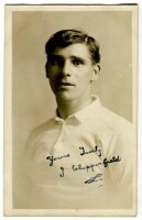 James Chipperfield. Tottenham Hotspur 1919-1921. Excellent mono real photograph postcard of Chipperfield, half length, in Spurs shirt. Very nicely signed in ink 'Yours truly'. 'W.J. Crawford of Edmonton'. Very good condition Postally unused. A rare signe