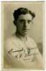 Hugh Harper Lorimer. Tottenham Hotspur 1919-1921. Sepia real photograph postcard of Lorimer, half length, in Spurs shirt. Signed in ink 'Sincerely yours'. W.J. Crawford of Edmonton 1920. Very good condition Postally unused. Rare - football