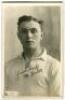 Matthew Forster. Tottenham Hotspur 1920-1930. Mono real photograph postcard of Forster, half length, in Spurs shirt. Signed in ink 'Yours truly'. W.J. Crawford of Edmonton. Very good condition Postally unused. Rare - football
