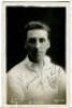 Buchanan Sharp. Tottenham Hotspur 1923-1925. Mono real photograph postcard of Sharp, half length, in Spurs shirt. Signed in ink 'Yours truly'. W.J. Crawford of Edmonton. Very good condition Postally unused. Rare - football